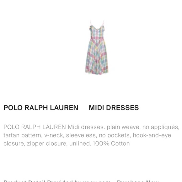 Polo Ralph Lauren Madras Day Dress Ruffle Pastel Spring Colors Midi Sundress 10 - Picture 13 of 14